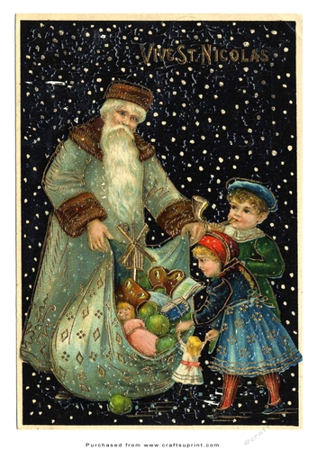 A5 Vintage Topper - Father Christmas