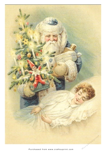 A5 Vintage Topper - Father Christmas