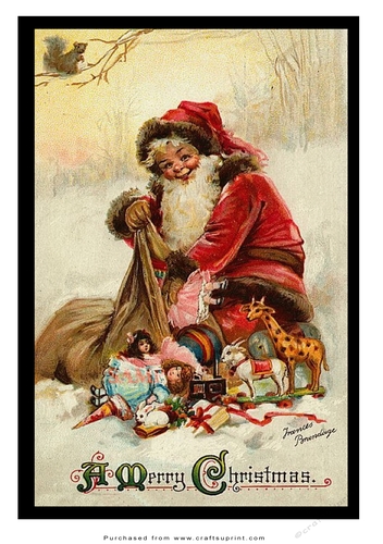 A5 Vintage Topper - Father Christmas