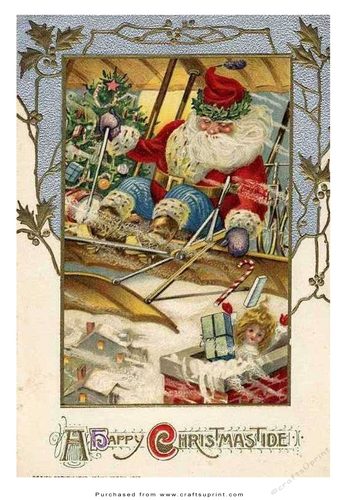 A5 Vintage Topper - Father Christmas