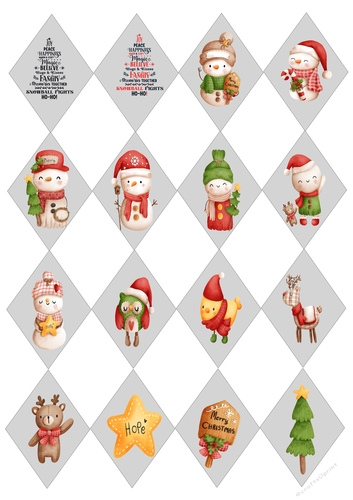 Christmas Tags/Labels Christmas Diamonds