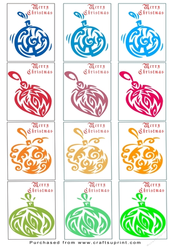 Christmas Tags/Labels Merry Christmas Balls