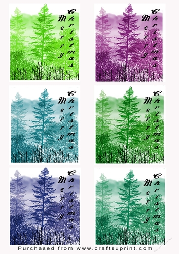 Christmas Tags/Labels Merry Christmas Trees