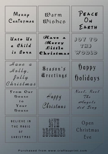 Christmas Tags/Labels Sayings Grey