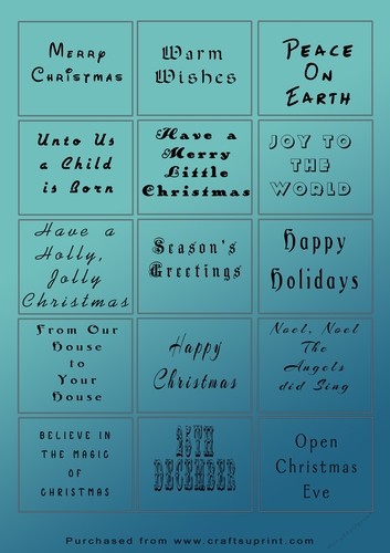 Christmas Tags/Labels Sayings Blue