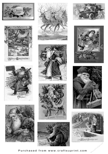 Christmas Tags/Labels Vintage Santa