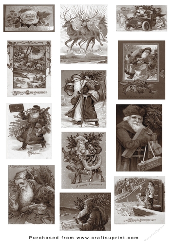 Christmas Tags/Labels Vintage Santa
