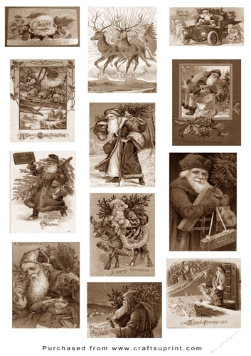 Christmas Tags/Labels Vintage Santa