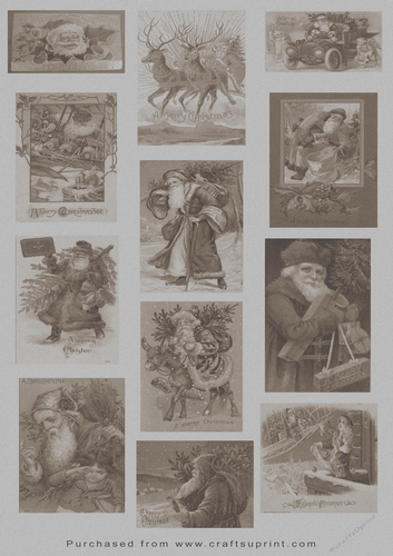 Christmas Tags/Labels Vintage Santa