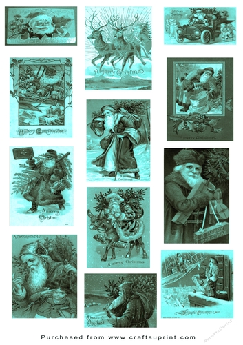 Christmas Tags/Labels Vintage Santa