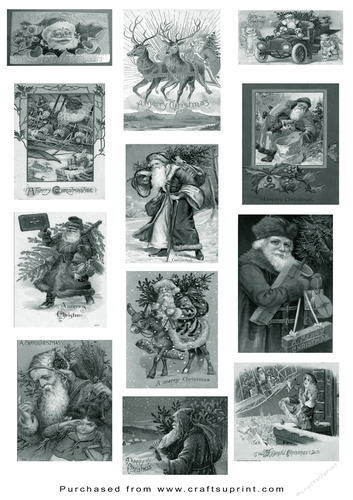 Christmas Tags/Labels Vintage Santa