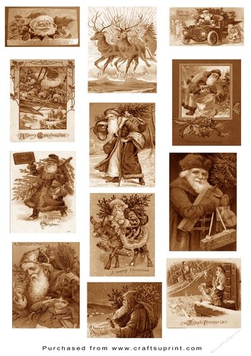 Christmas Tags/Labels Vintage Santa
