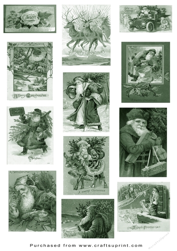 Christmas Tags/Labels Vintage Santa