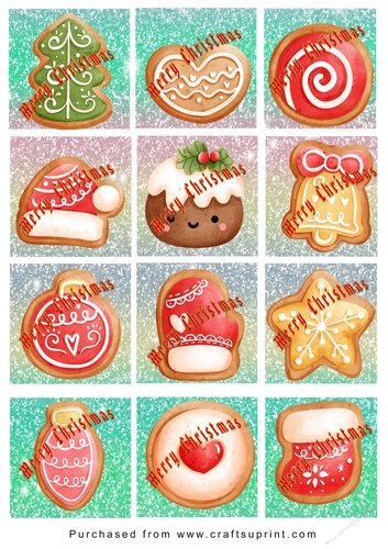 Christmas Tags/Labels Baking Biscuits with background