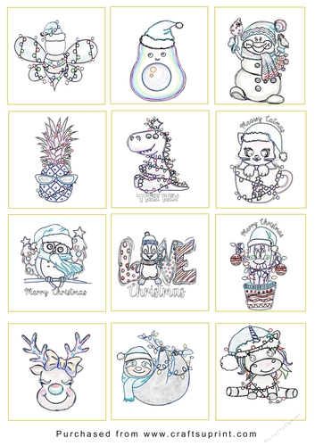 Christmas Tags/Labels for Colouring