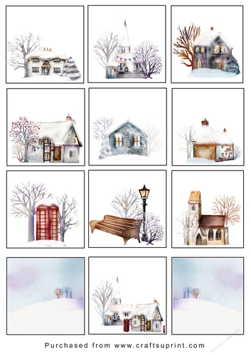 Christmas Tags/Labels Houses