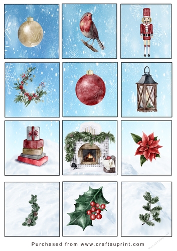 Christmas Tags/Labels Xmas Items Colour