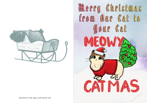 No Cut Just Print Christmas Cards