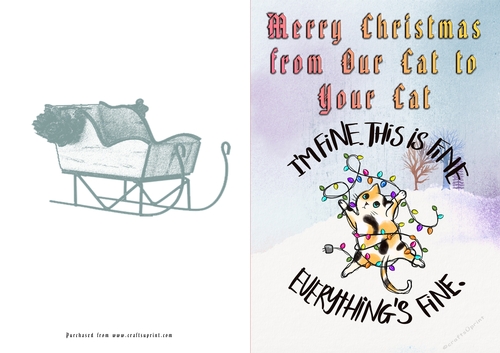 No Cut Just Print Christmas Cards