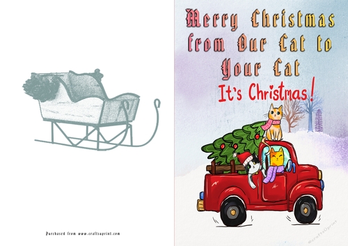 No Cut Just Print Christmas Cards