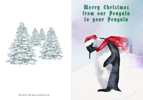 No Cut Just Print Christmas Cards