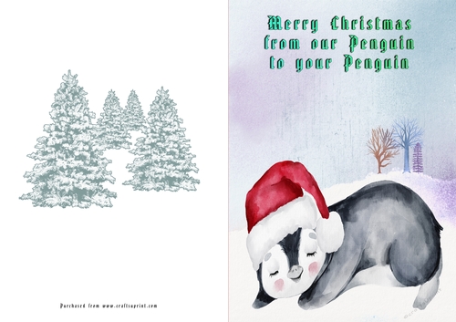 No Cut Just Print Christmas Cards