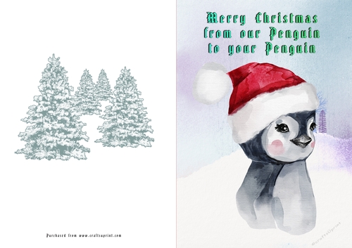 No Cut Just Print Christmas Cards