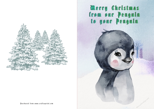 No Cut Just Print Christmas Cards