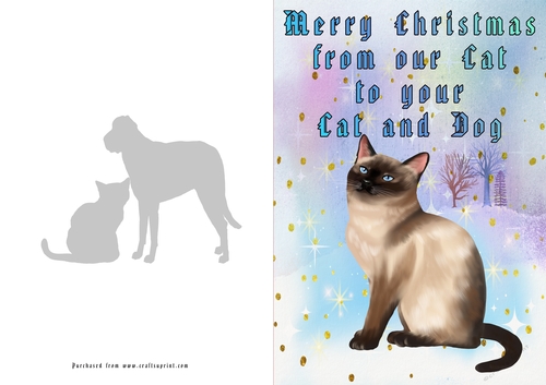 No Cut Just Print Christmas Cards Cats