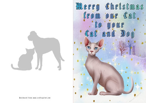 No Cut Just Print Christmas Cards Cats
