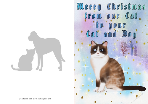 No Cut Just Print Christmas Cards Cats
