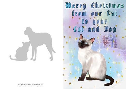 No Cut Just Print Christmas Cards Cats