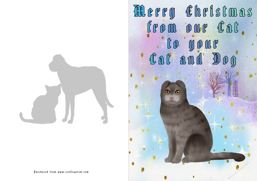 No Cut Just Print Christmas Cards Cats