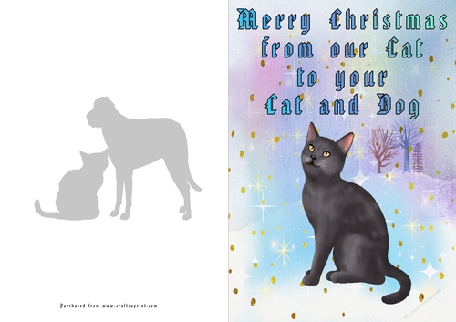No Cut Just Print Christmas Cards Cats