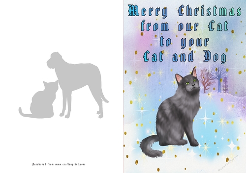 No Cut Just Print Christmas Cards Cats