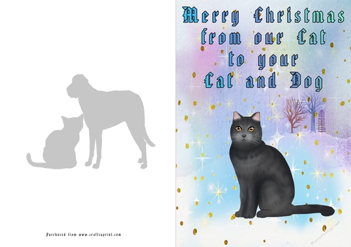No Cut Just Print Christmas Cards Cats