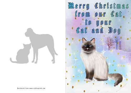 No Cut Just Print Christmas Cards Cats