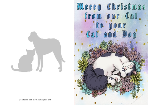 No Cut Just Print Christmas Cards Cats