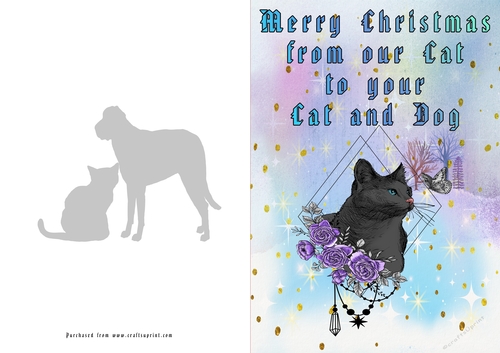 No Cut Just Print Christmas Cards Cats