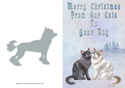 No Cut Just Print Christmas Cards Cats