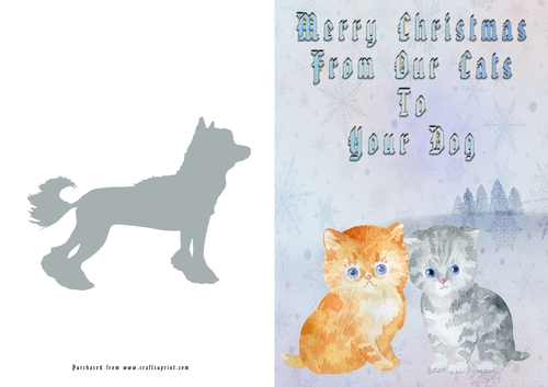 No Cut Just Print Christmas Cards Cats