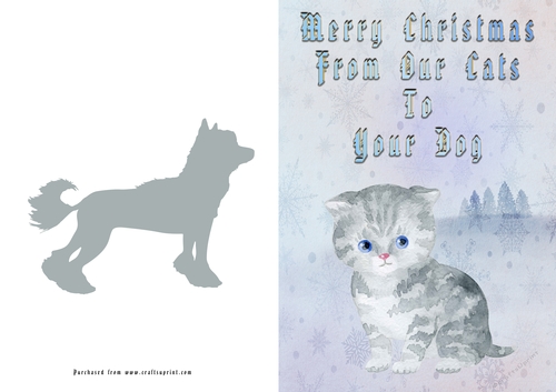 No Cut Just Print Christmas Cards Cats