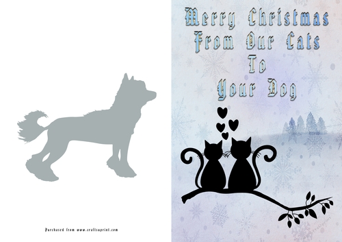 No Cut Just Print Christmas Cards Cats