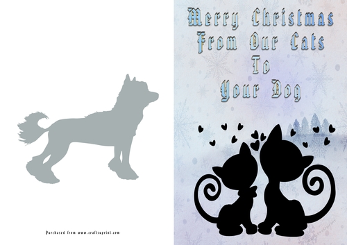 No Cut Just Print Christmas Cards Cats