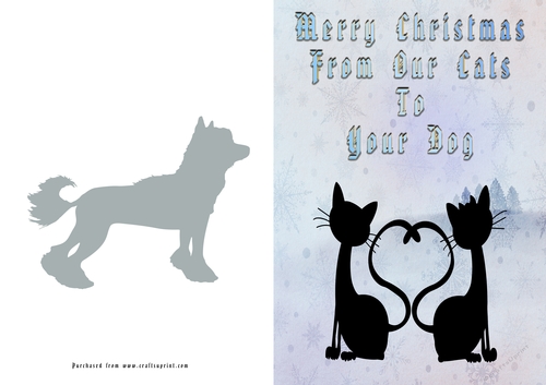 No Cut Just Print Christmas Cards Cats