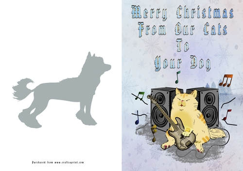 No Cut Just Print Christmas Cards Cats