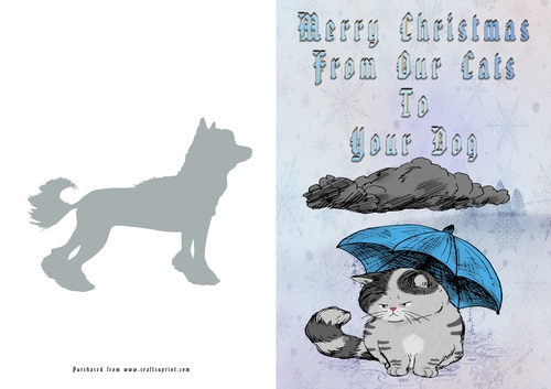 No Cut Just Print Christmas Cards Cats