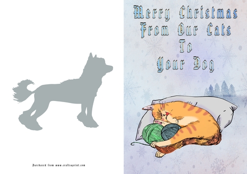 No Cut Just Print Christmas Cards Cats
