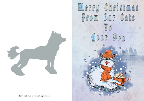 No Cut Just Print Christmas Cards Cats