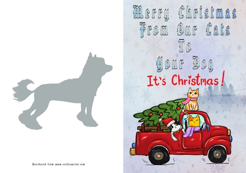 No Cut Just Print Christmas Cards Cats
